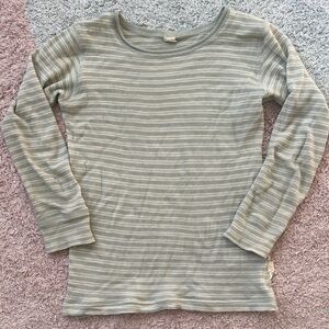 Striped Long Sleeve Merino Silk Kids Shirt